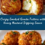 Smoked Gouda Fritters with Balsamic Honey Mustard Dipping Sauce Recipe