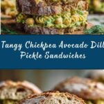Smashed Chickpea Avocado Dill Pickle Sandwiches Recipe