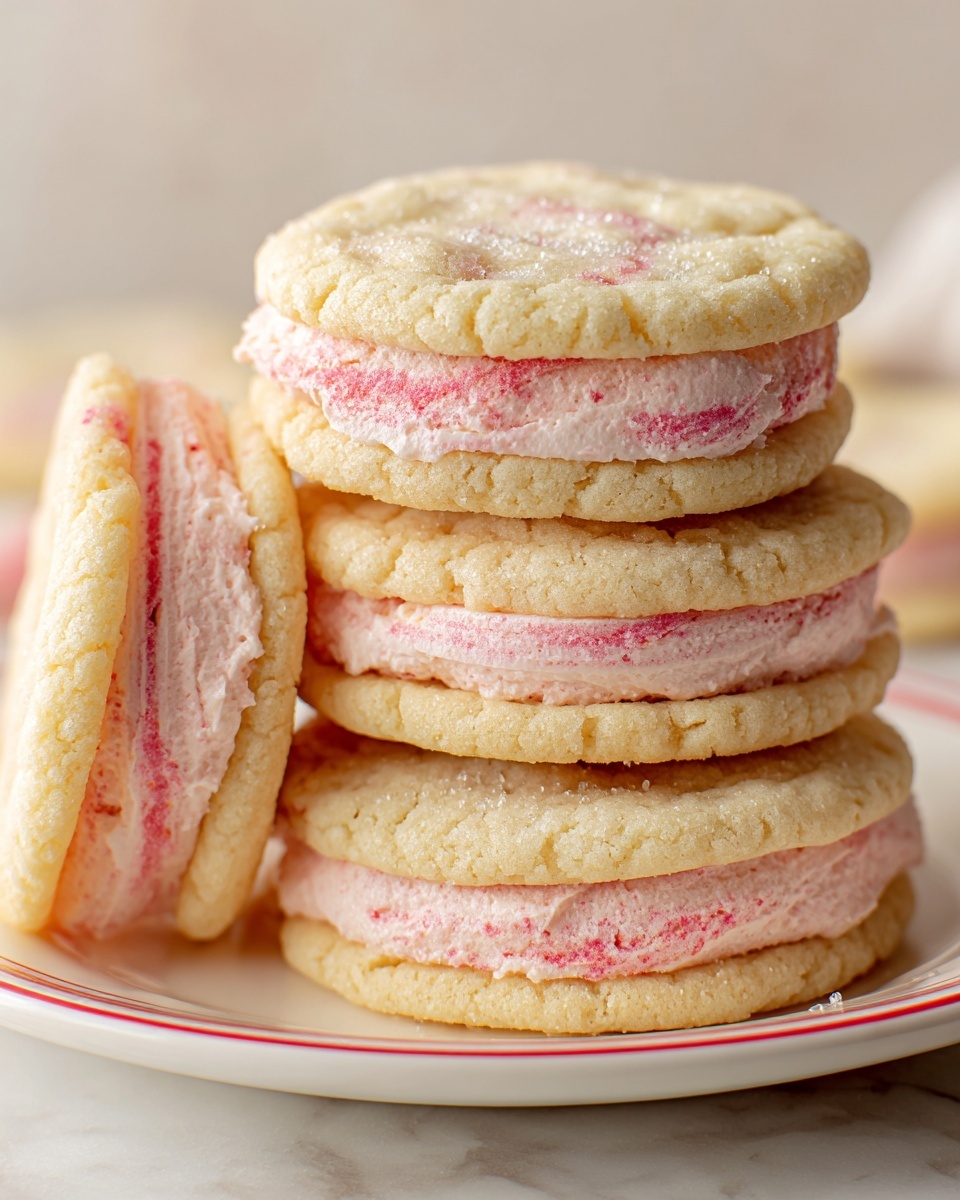 Lemon Strawberry Cheesecake Sandwich Cookies Recipe - Recipe Image