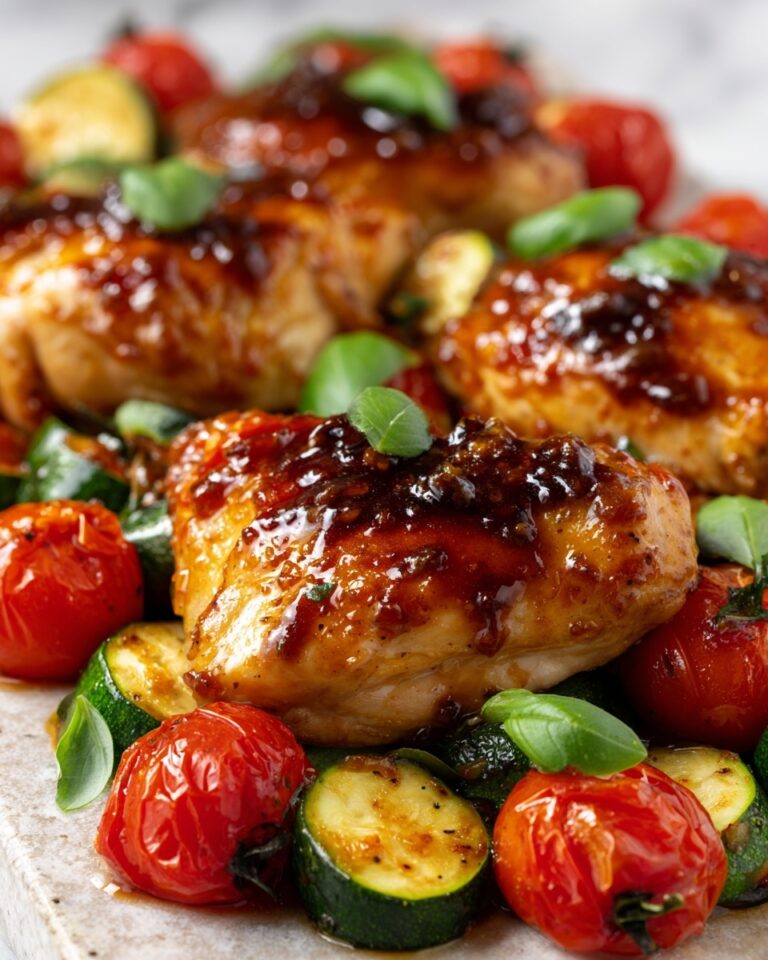 Balsamic Chicken with Roasted Veggies Recipe