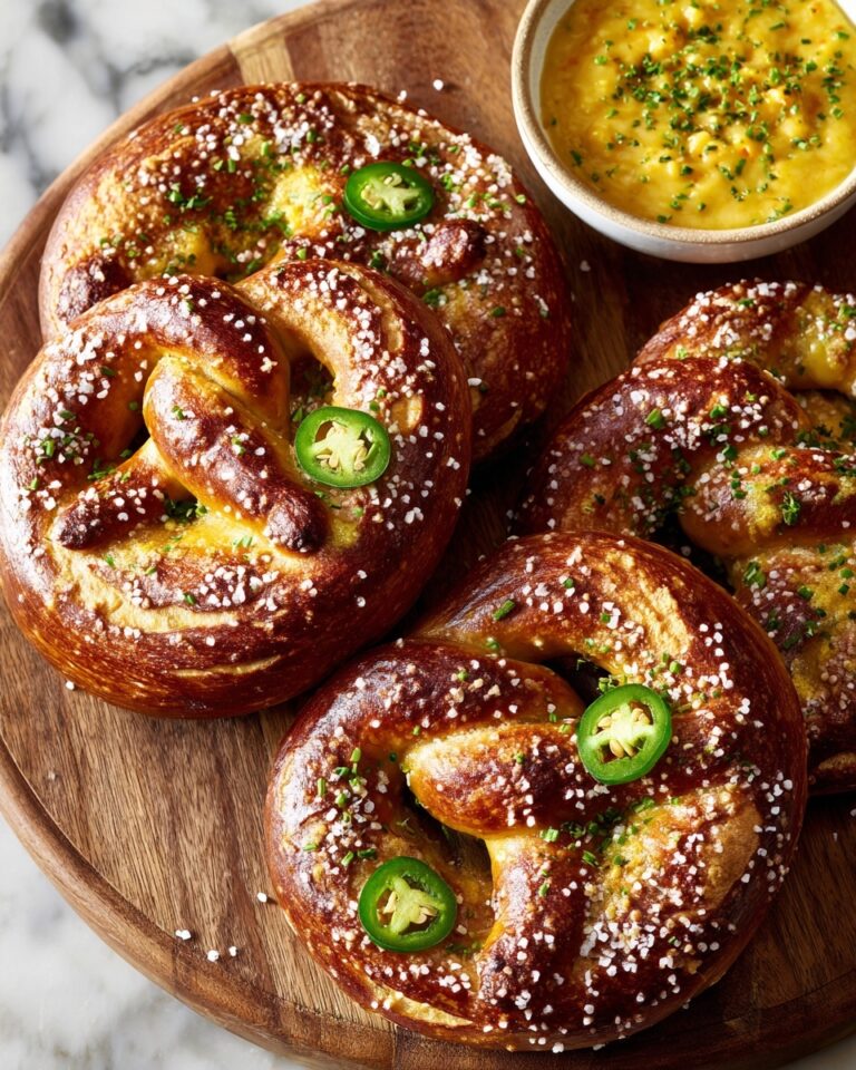 Cheddar Jalapeño Soft Pretzels Recipe