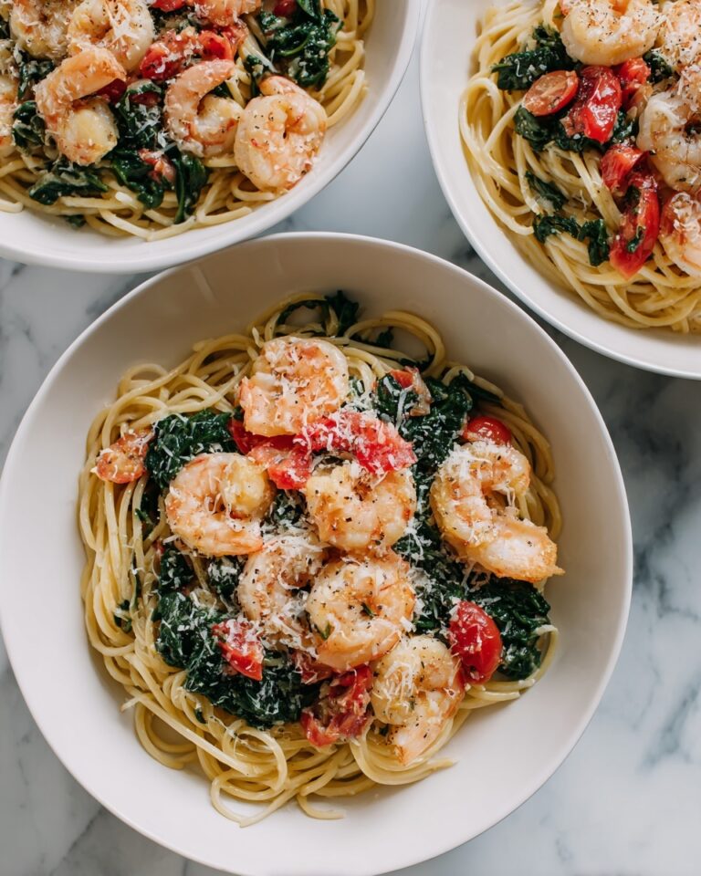 Tomato Spinach Shrimp Pasta Recipe
