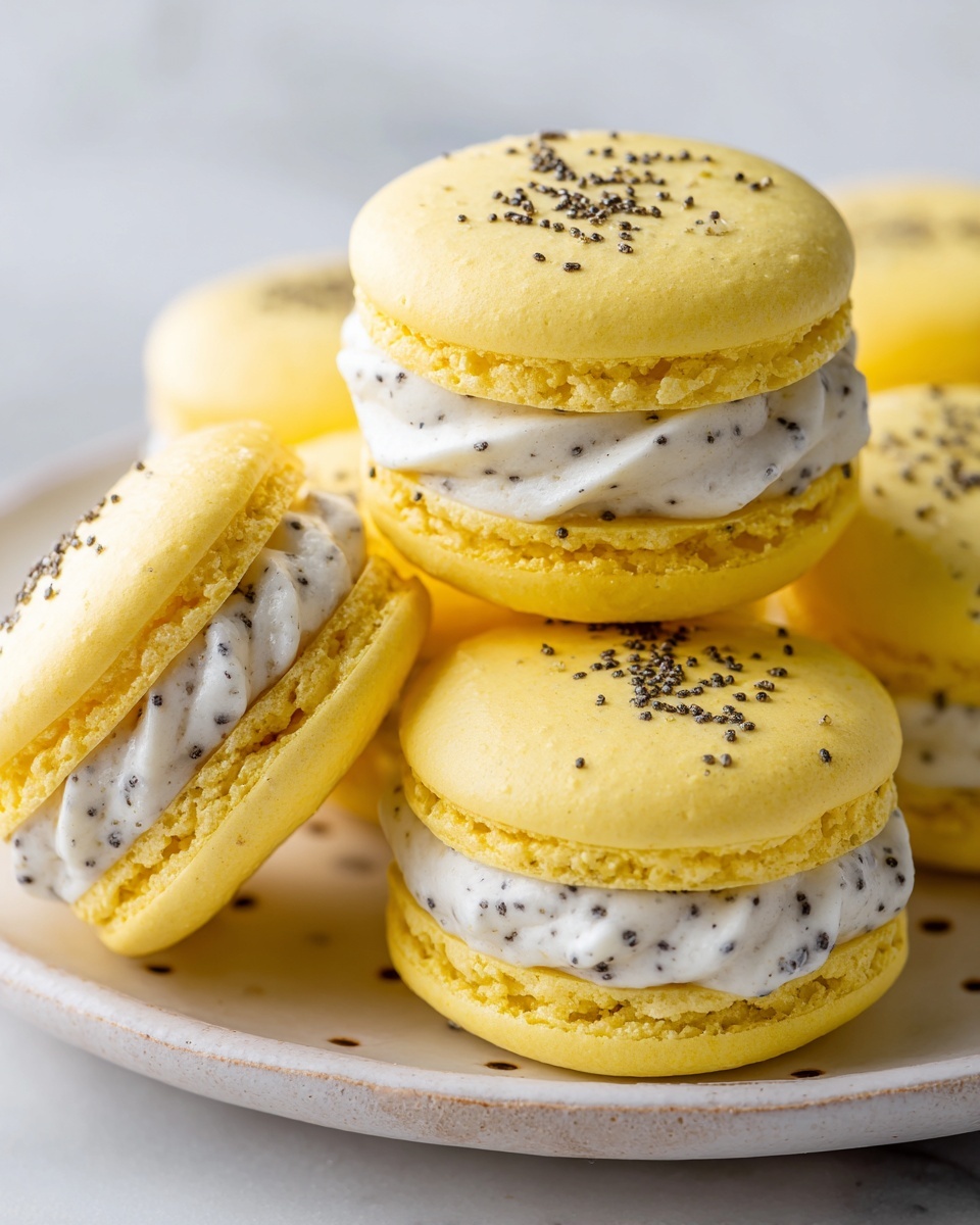 Lemon Poppy Seed Macarons Recipe - Recipe Image