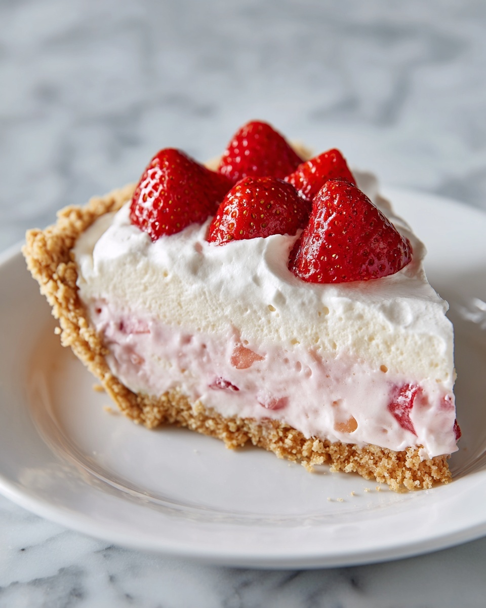 No-Bake Strawberry Cheesecake Cream Pie Recipe - Recipe Image