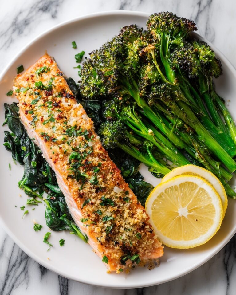 Shrimp-Stuffed Salmon with Spinach and Panko Breadcrumbs Recipe