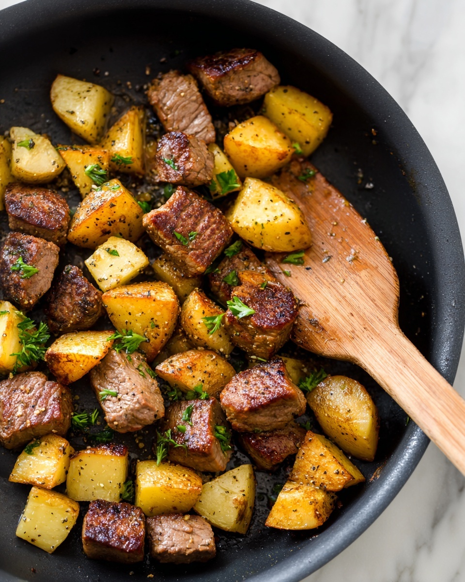 Garlic Butter Steak Bites and Potatoes Recipe - Recipe Image