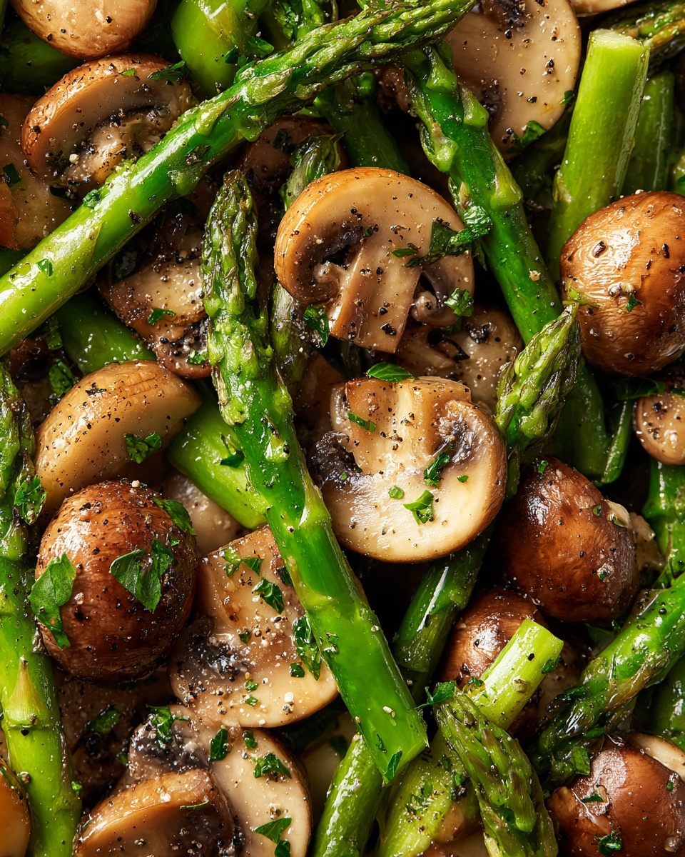 Sautéed Asparagus and Mushrooms Recipe - Recipe Image