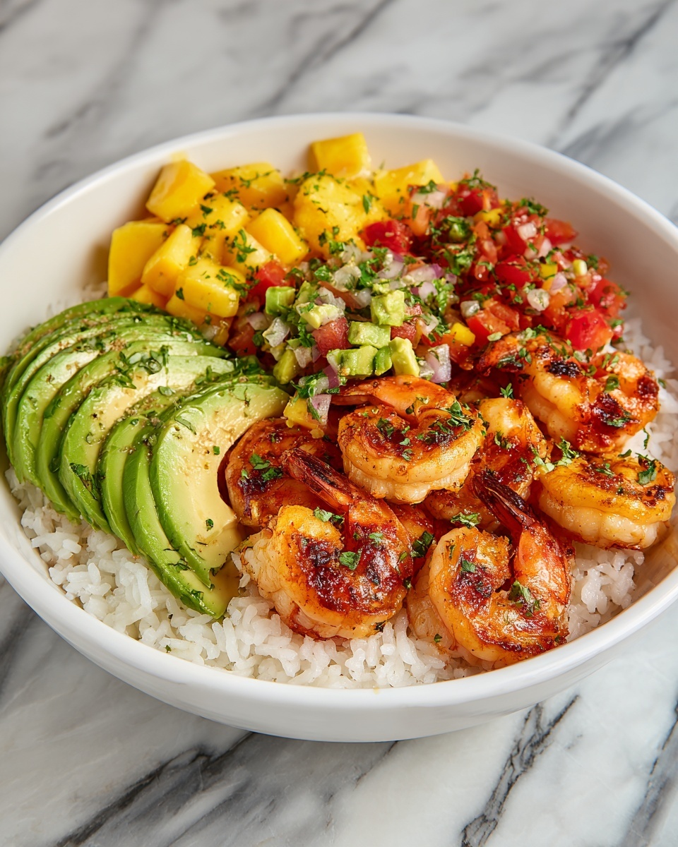 Shrimp and Avocado Bowls with Mango Salsa Recipe - Recipe Image