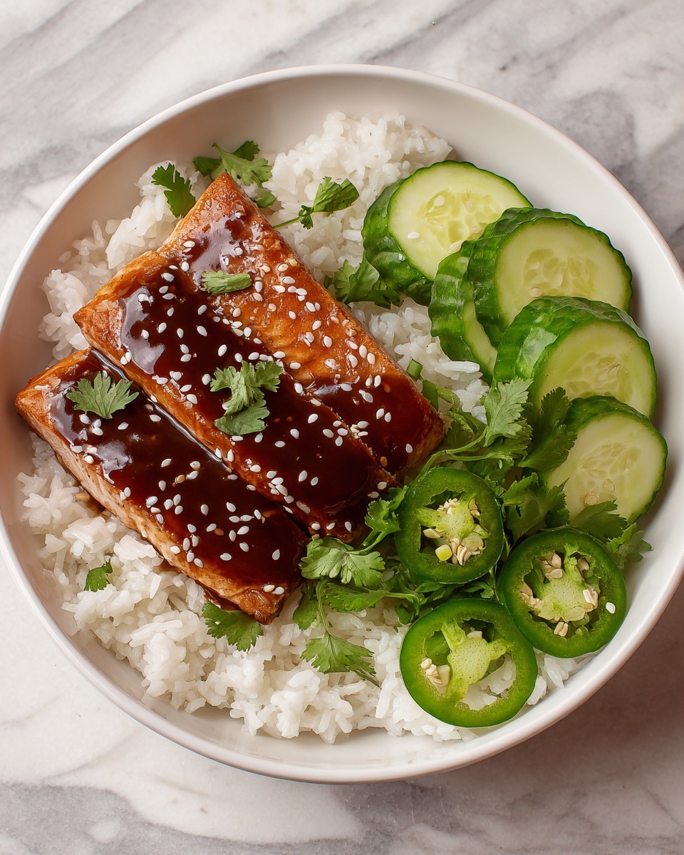 Crunchy Brown Rice Salmon Bowls with Herbed Tahini Dressing Recipe - Recipe Image
