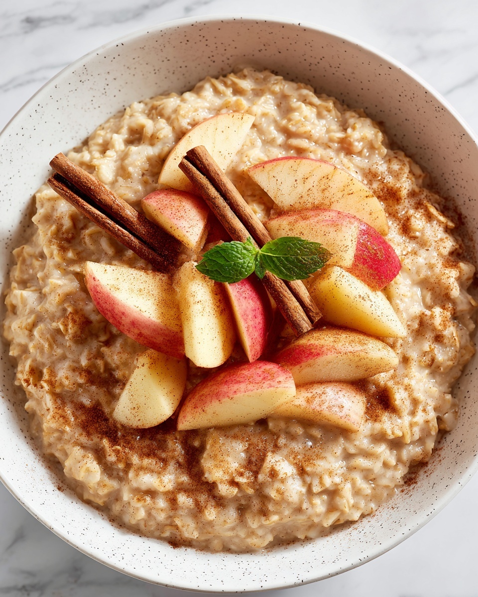 Apple Cinnamon Caramel Oatmeal Porridge Recipe - Recipe Image
