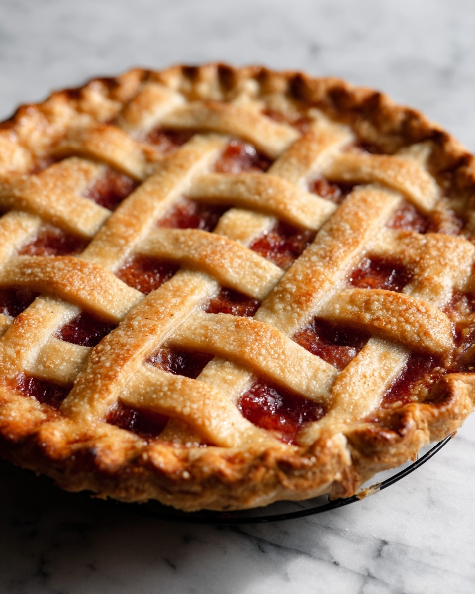 Peach Rhubarb Pie Recipe - Recipe Image