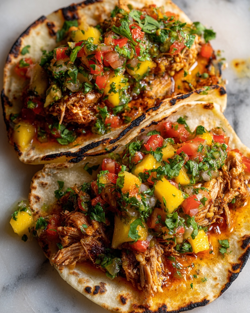 Cilantro-Lime Chicken Tacos with Peach Salsa Recipe - Recipe Image