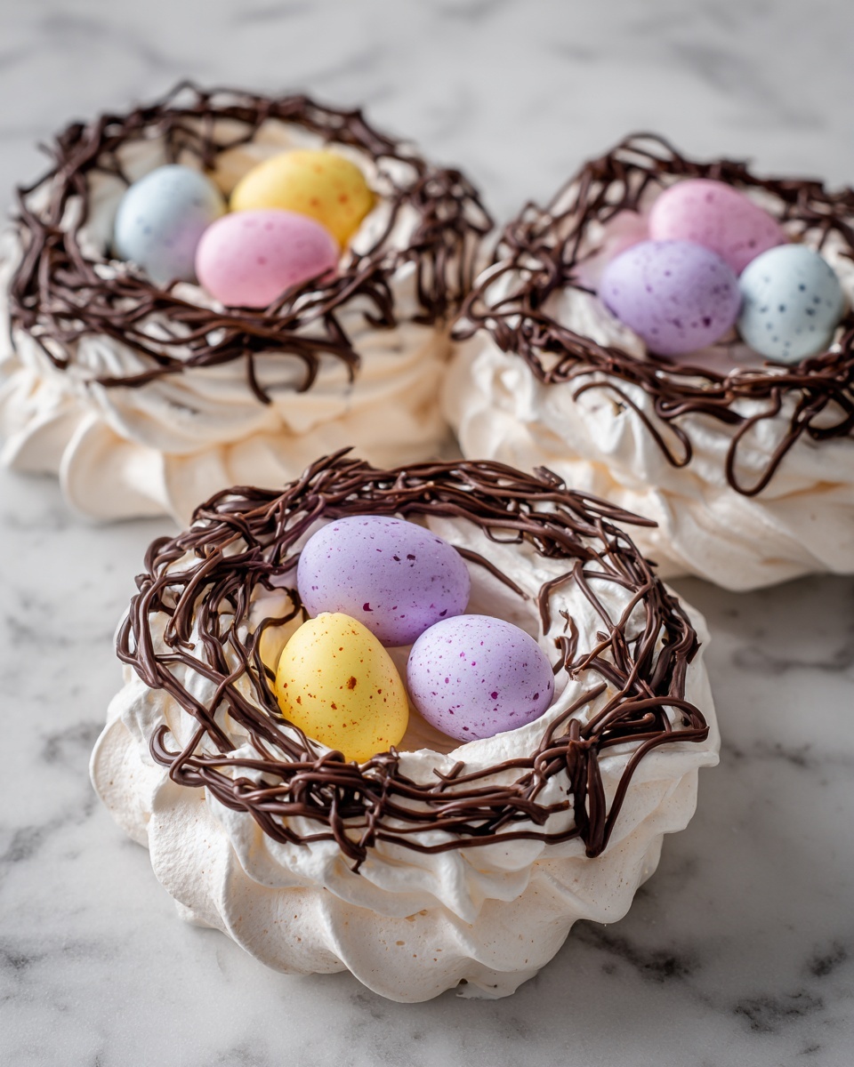 Chocolate Meringue Easter Nests Recipe - Recipe Image
