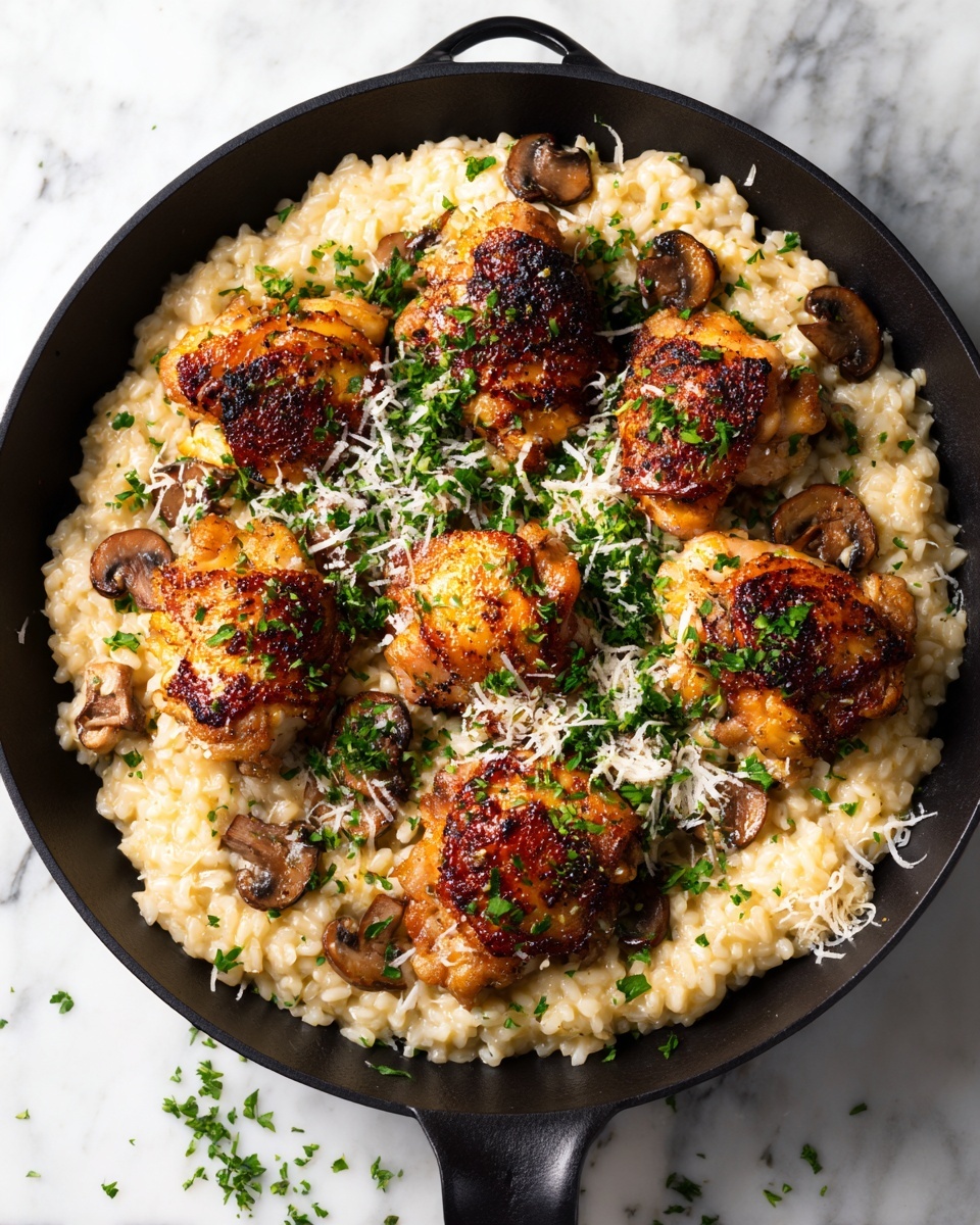 One-Pan Creamy Parmesan Chicken & Rice Recipe - Recipe Image