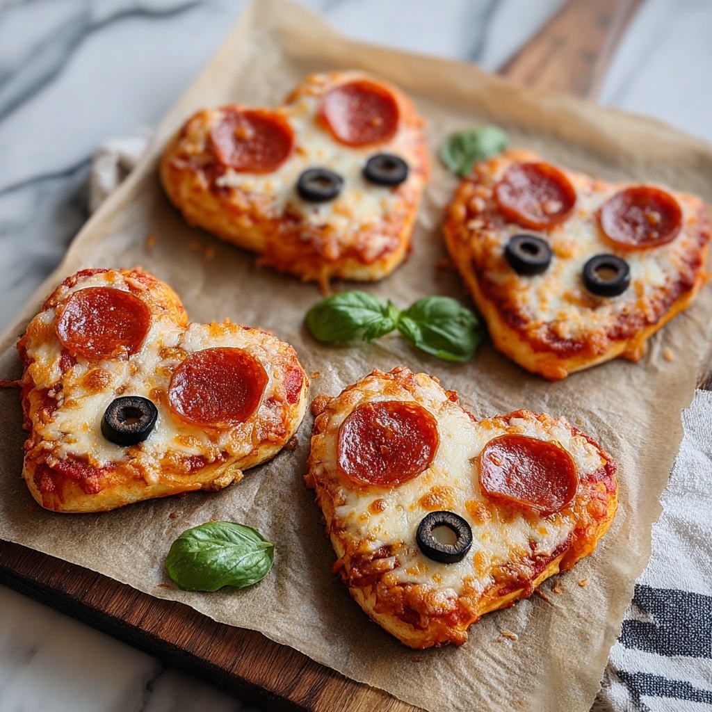 Heart-Shaped Mini Pizzas Recipe - Recipe Image