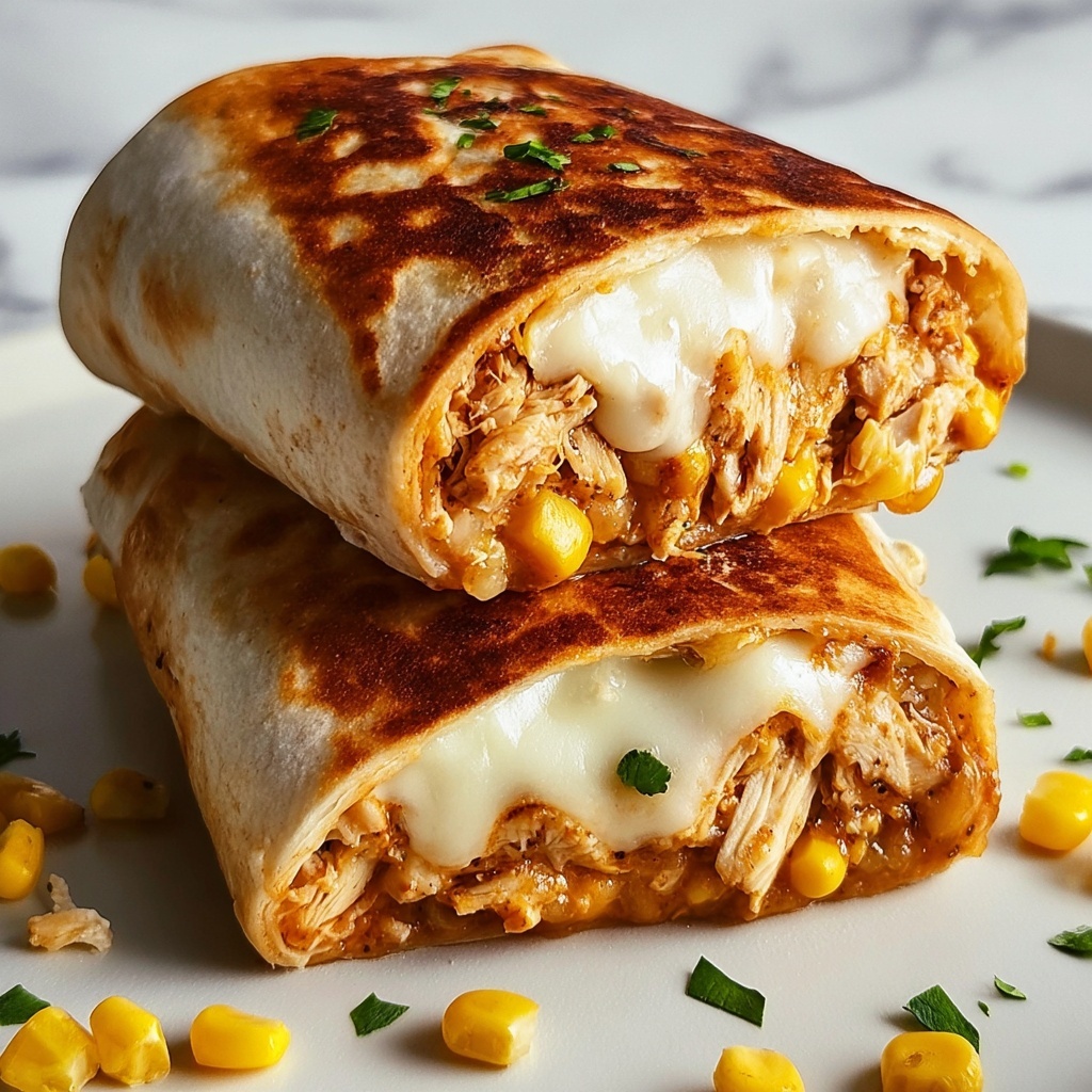 Cheesy Garlic Chicken Wraps Recipe - Recipe Image