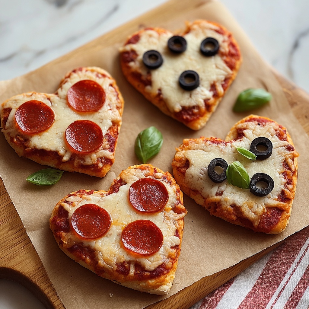 Heart-Shaped Mini Pizzas Recipe - Recipe Image