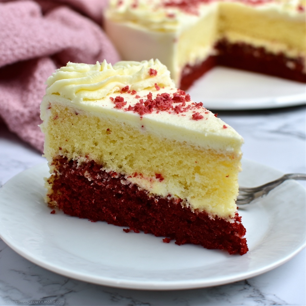 Red Velvet Cheesecake Cake Recipe - Recipe Image