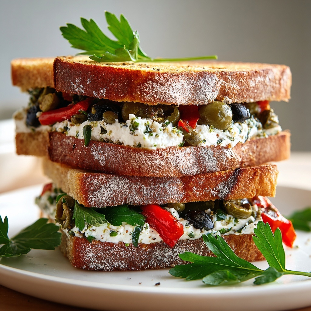 Olive Tapenade & Goat Cheese Sandwich Recipe - Recipe Image