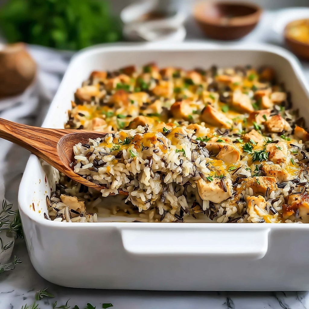 Creamy Chicken Wild Rice Casserole Recipe - Recipe Image