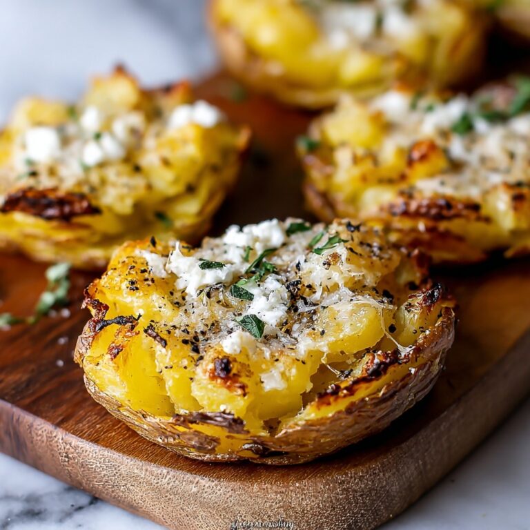 Baked Smashed Potatoes With Garlic & Parmesan Recipe