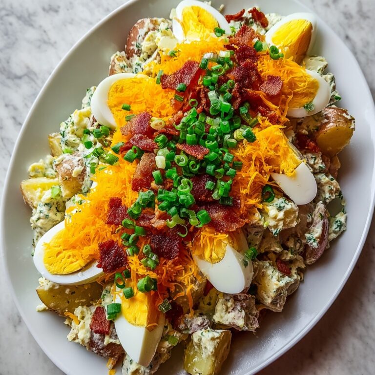 Loaded Potato Salad with Cheddar, Bacon, and Green Onions Recipe