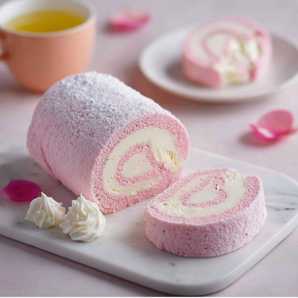 Japanese Cotton Candy Swiss Cake Roll Recipe - Recipe Image
