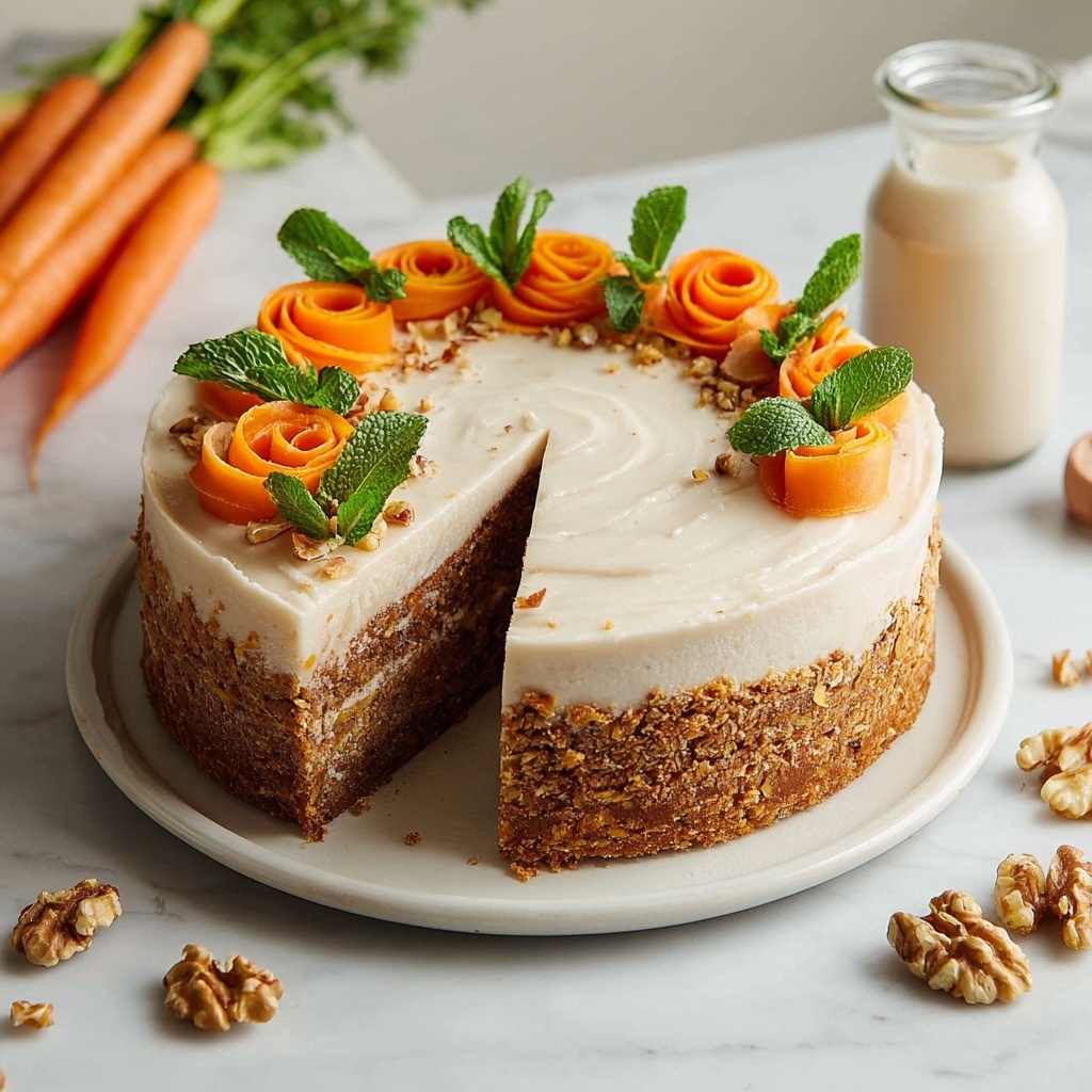 No-Bake Carrot Cake Cheesecake (Vegan & Gluten-Free) Recipe - Recipe Image