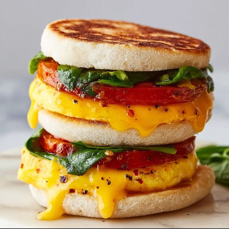 Healthy Spinach and Cheddar Egg Muffin Breakfast Sandwiches Recipe
