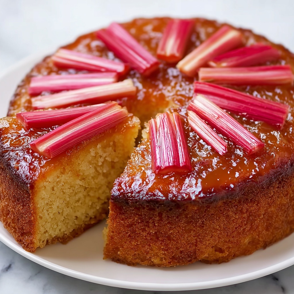 Easiest Rhubarb Upside Down Cake Recipe - Recipe Image