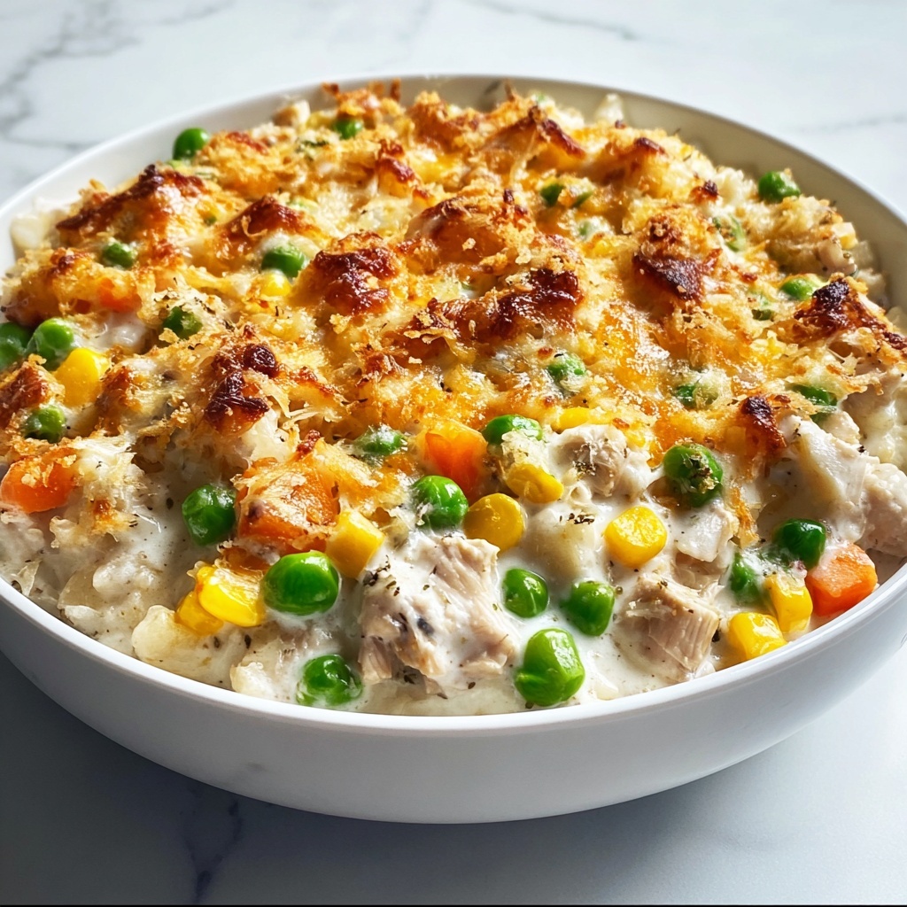 Easy Chicken Cobbler Dinner Casserole Recipe - Recipe Image
