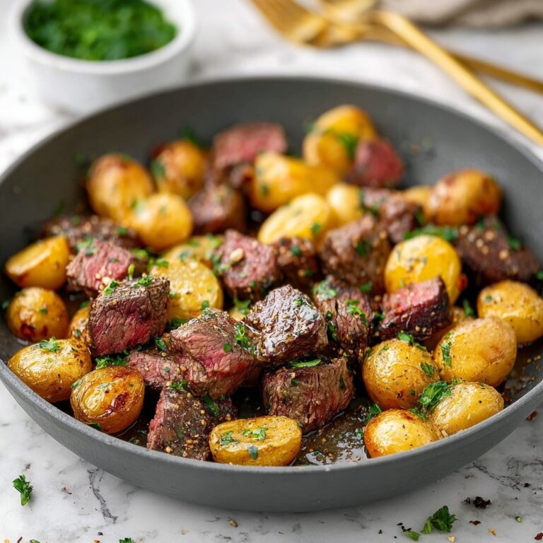Garlic Butter Steak Bites and Crispy Roasted Potatoes Recipe
