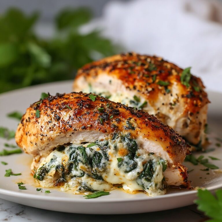 Cheesy Spinach Stuffed Chicken Breasts Recipe