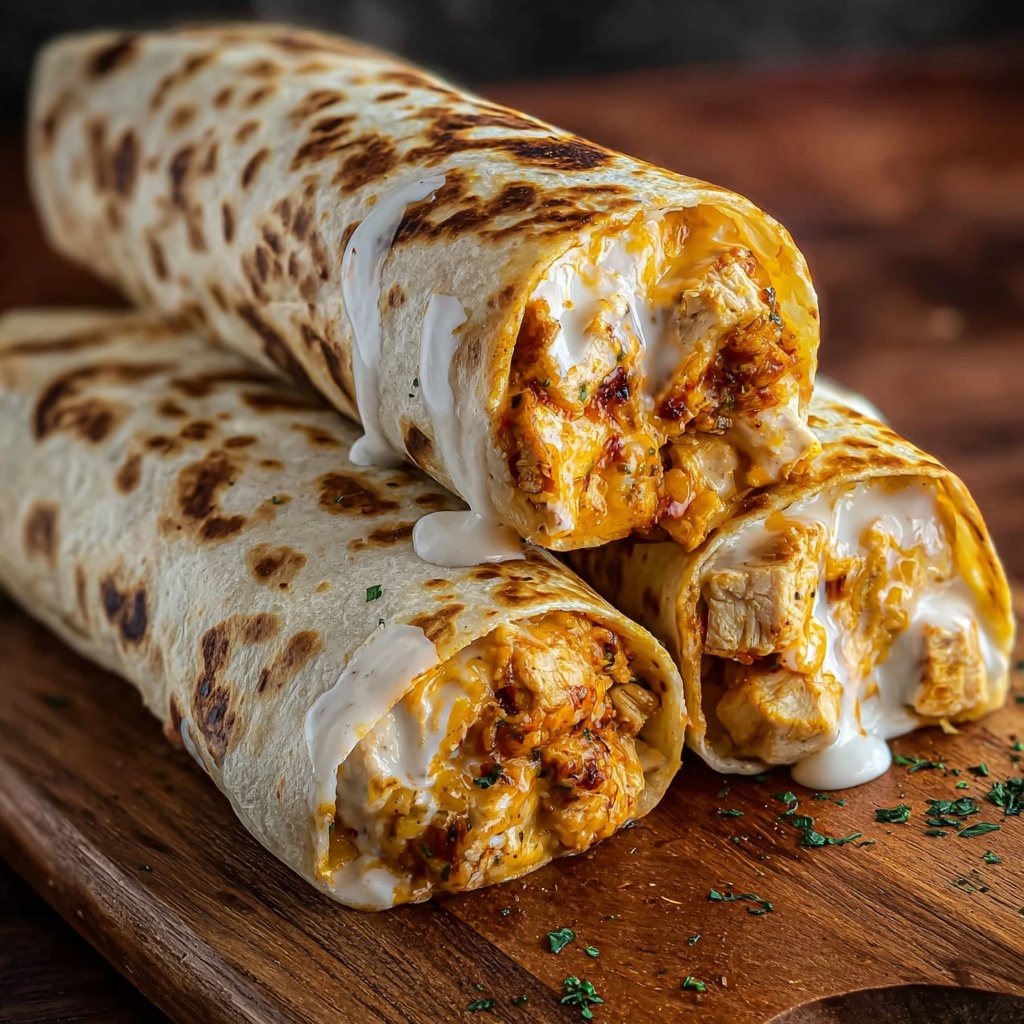 Crispy Air Fryer Hot Chicken Wraps Recipe - Recipe Image