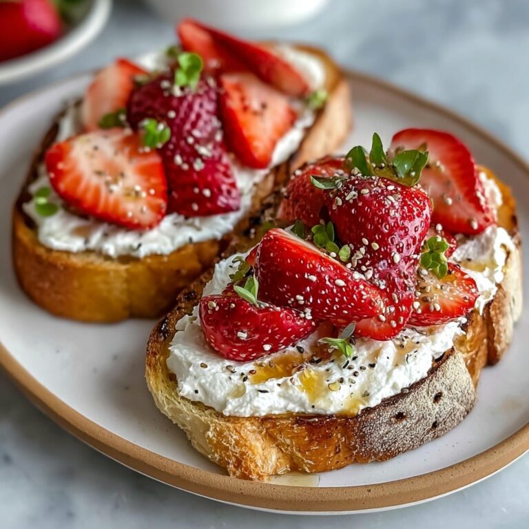 Roasted Strawberry Whipped Ricotta Toast Recipe
