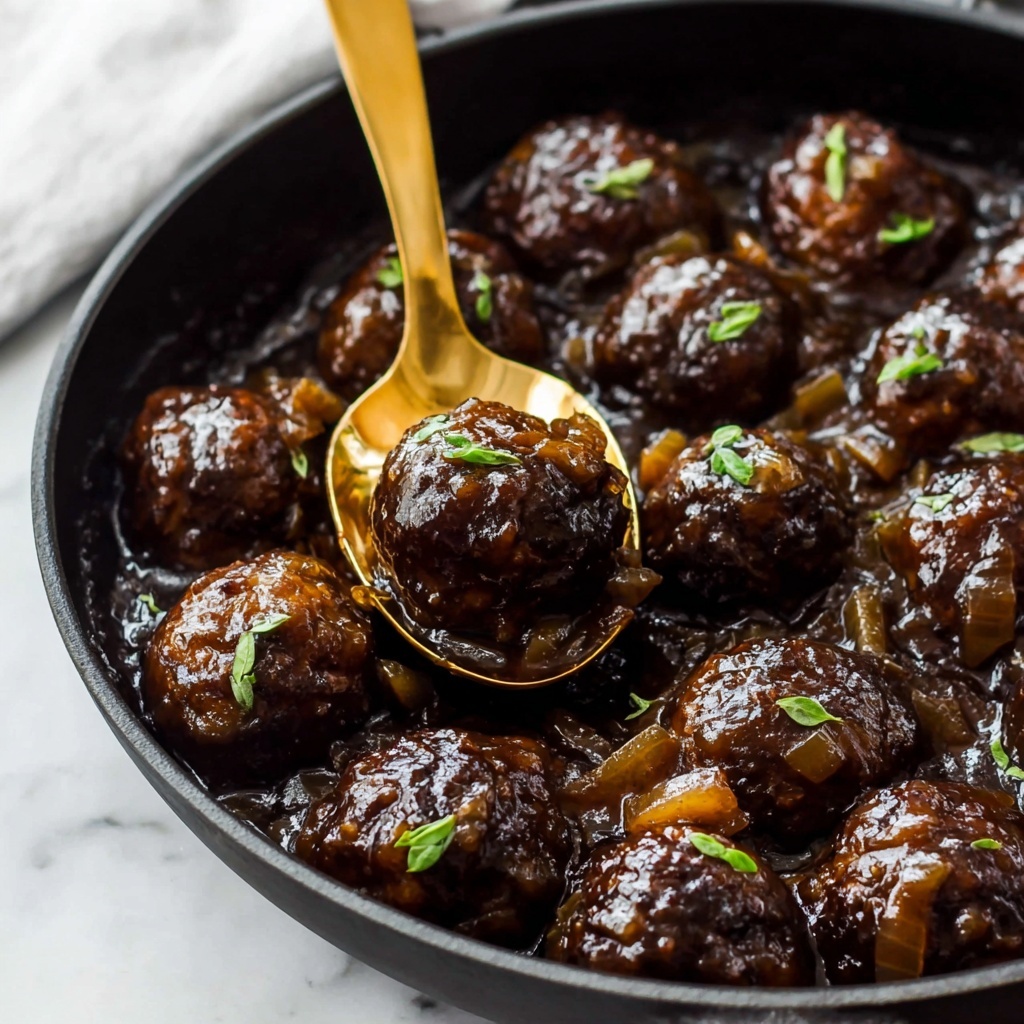 Salisbury Steak Meatballs with Rich Onion Gravy Recipe - Recipe Image