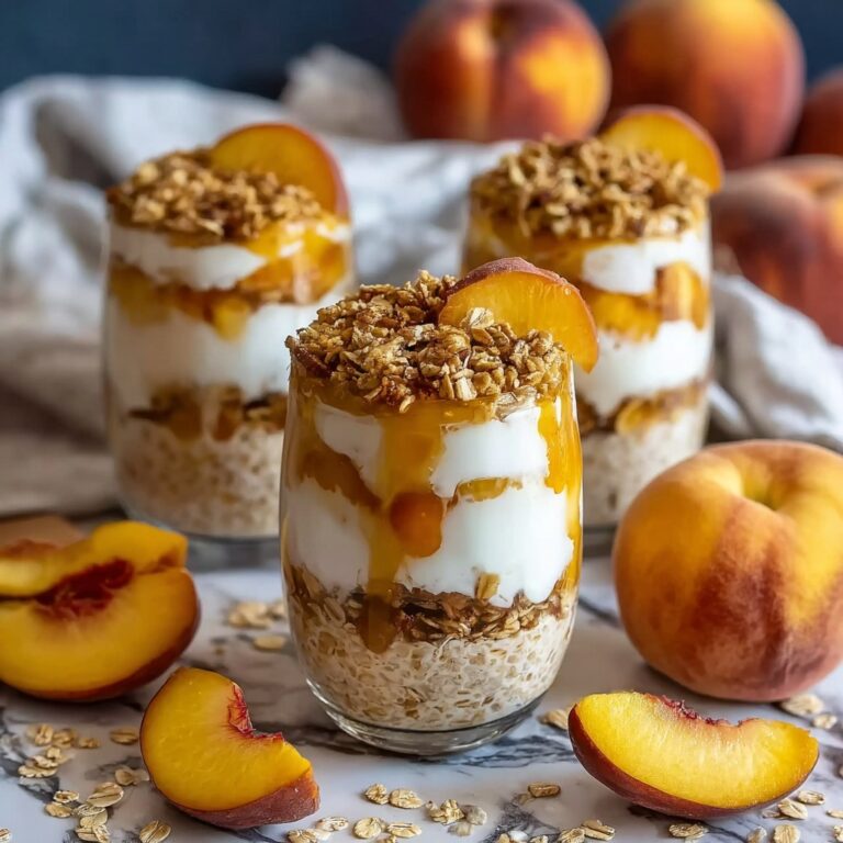 Peach Cobbler Overnight Oats Recipe