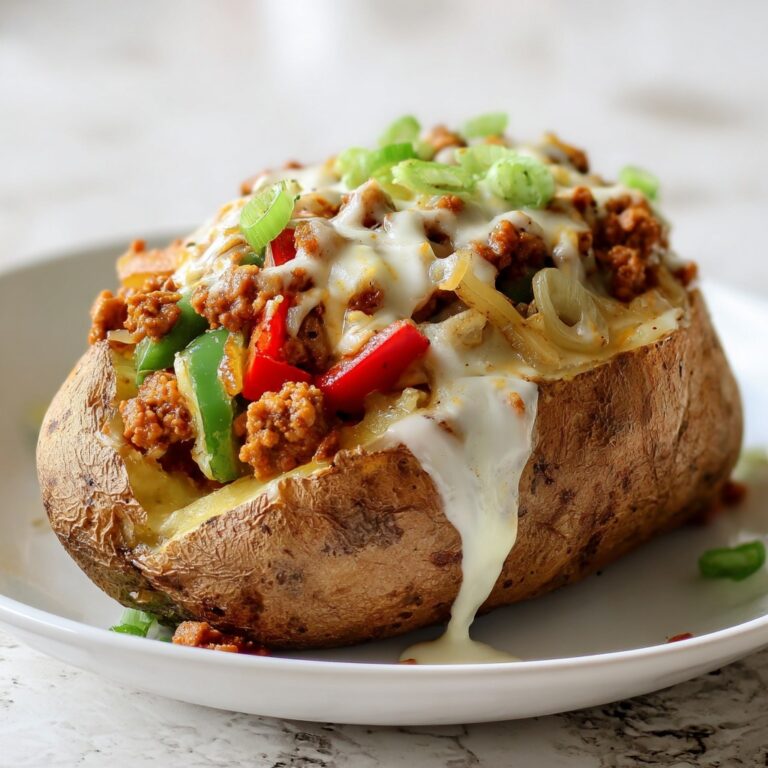 Chicken Cheesesteak Baked Potatoes Recipe