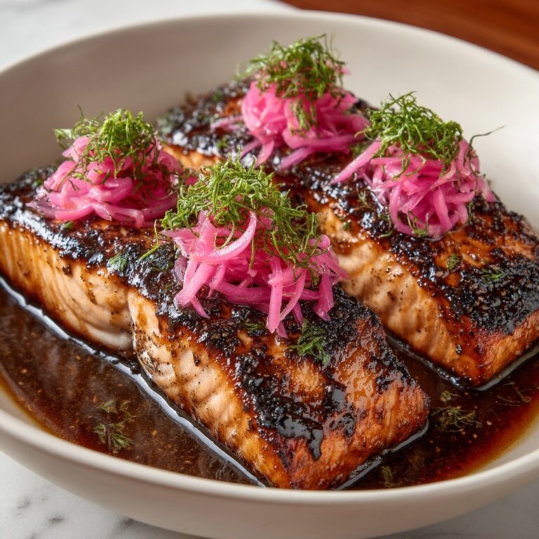 Grilled Teriyaki Salmon with Pickled Radish Recipe