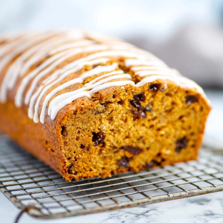 Glazed Chocolate Chip Pumpkin Bread Recipe