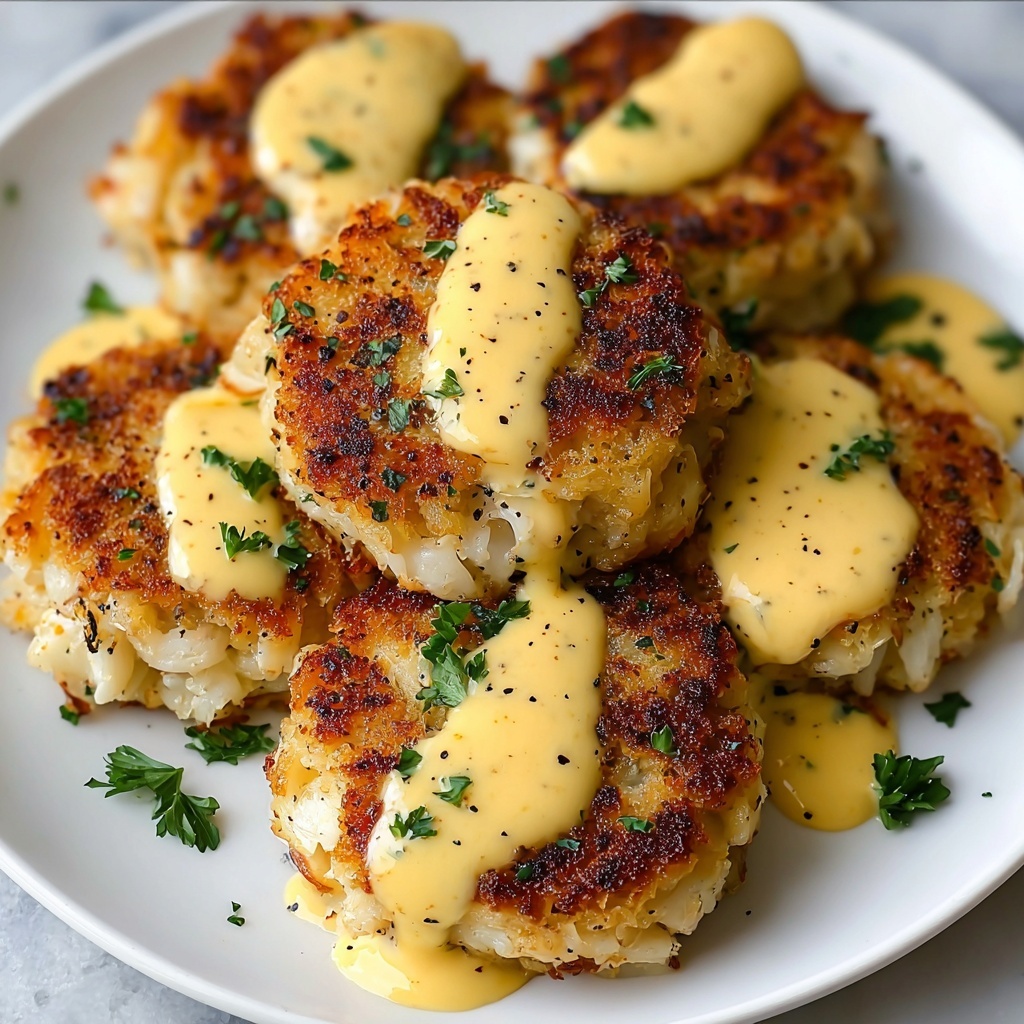 Cheddar Bay Crab Cakes with Lemon Butter Drizzle Recipe - Recipe Image