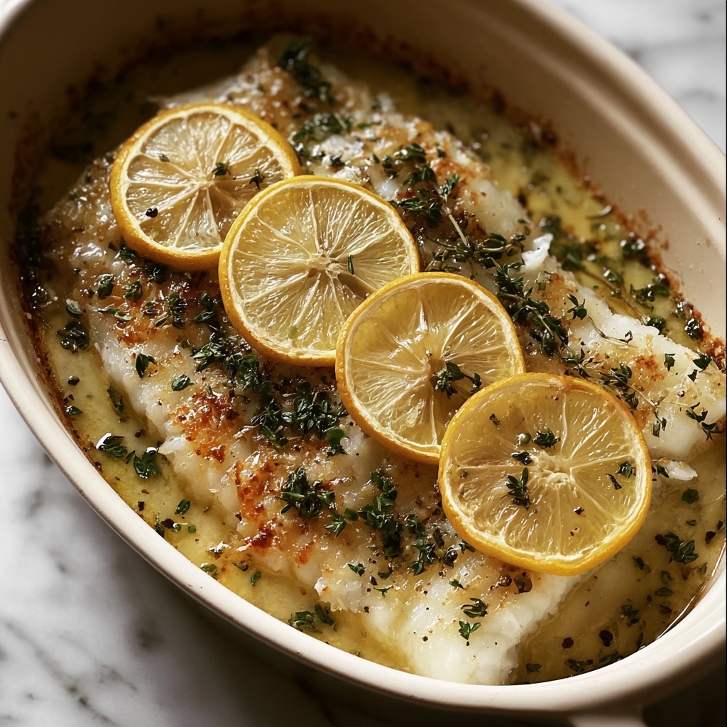 Baked Cod with Lemon and Garlic Recipe - Recipe Image