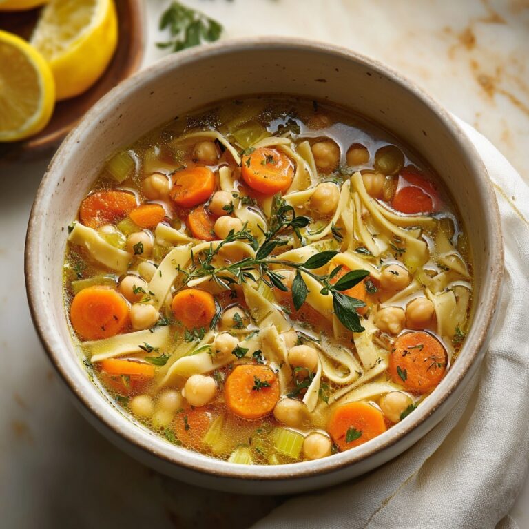 Lemon Orzo Chickpea Soup with Crunchy Roasted Chickpeas Recipe
