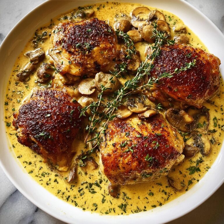 Bobby Flay Chicken Thighs with Creamy Garlic Sauce Recipe