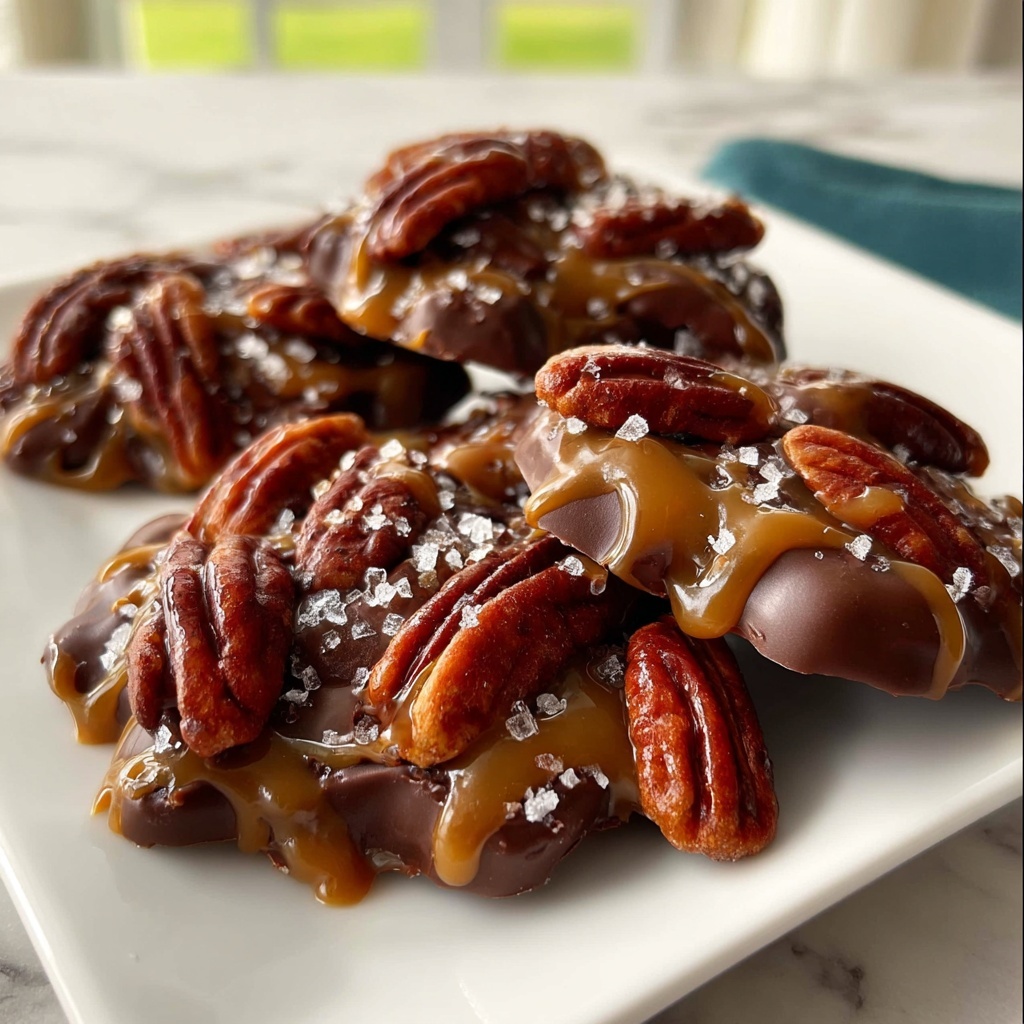 Homemade Turtle Candy with Pecans and Caramel Recipe - Recipe Image