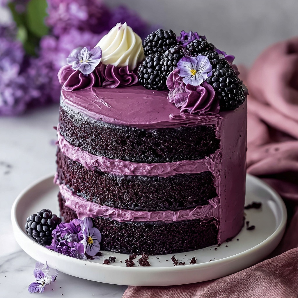 Purple Velvet Cake with White Chocolate Cream Cheese Frosting Recipe - Recipe Image
