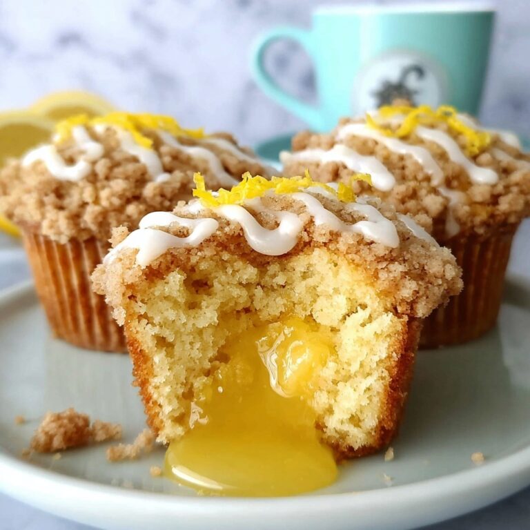 Lemon Curd Muffins with Streusel Topping and Lemon Glaze Recipe