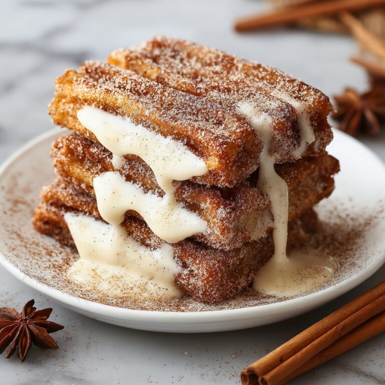 Churro Cinnamon Sugar French Toast with Cream Cheese Icing Recipe