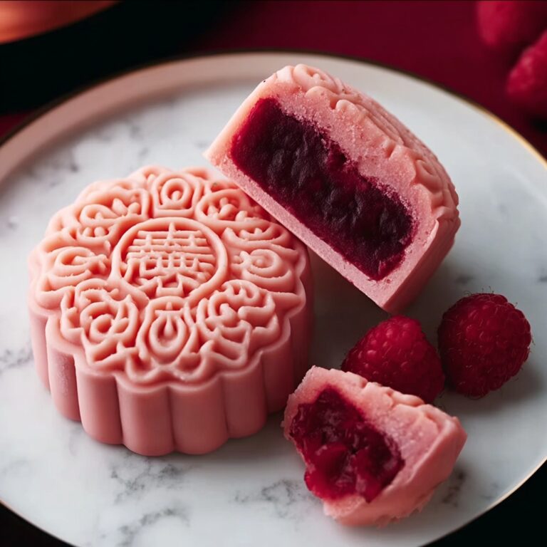 Raspberry Chocolate Snowskin Mooncakes Recipe