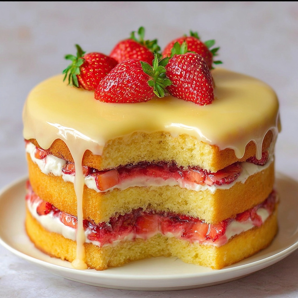 Strawberry Lemonade Layer Cake: A Refreshing Summer Dessert Recipe - Recipe Image